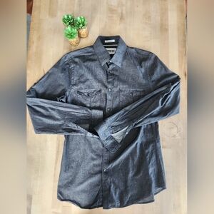 Express Gray Button-Down Shirt